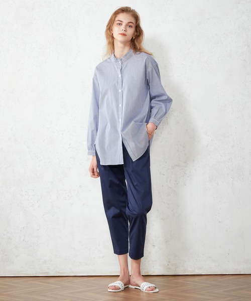 LE SOUK HOLIDAY(ルスークホリデー)の「パールボタンストライプシャツ(シャツ/ブラウス・レディース・ブラック/ブルー・M/L)」の10枚目の写真