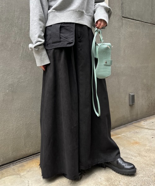 CIAOPANIC(チャオパニック)の「ウエストBAG付スウェードボリュームスカート(スカート・レディース・ブラック/カーキ/アイボリー・SMALL/MEDIUM)」の18枚目の写真