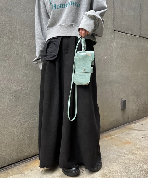 CIAOPANIC(チャオパニック)の「ウエストBAG付スウェードボリュームスカート(スカート・レディース・ブラック/カーキ/アイボリー・SMALL/MEDIUM)」の20枚目の写真