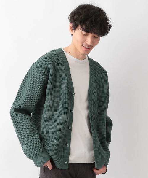 GLOBAL WORK(グローバルワーク)の「軽やかワッフルカーデ/297649(カーディガン/ボレロ・メンズ・グリーン/チャコールグレー/ベージュ・SMALL/MEDIUM/LARGE)」の7枚目の写真