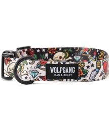 WOLFGANG MAN＆BEAST（ウルフギャングマンアンドビースト）の「WOLFGANG/ウルフギャング 犬用 首輪 VintageWhite Collar M WC-002-56（リード/ハーネス/首輪）」