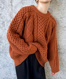 select MOCA by son（セレクトモカバイソン）の「【9色展開】ヴィンテージライクケーブルニット（ニット/セーター）」