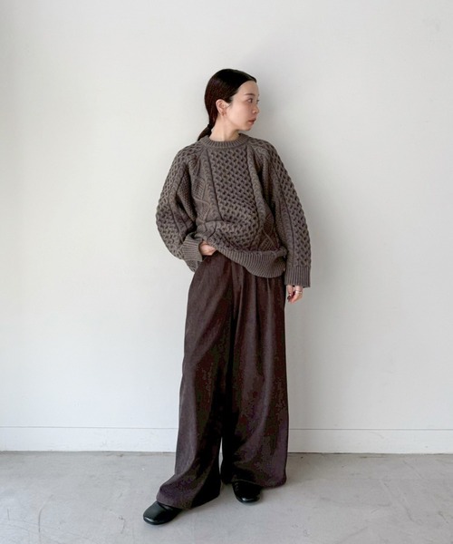 セール】【サイズ展開あり】ヴィンテージライクケーブルニット（ニット