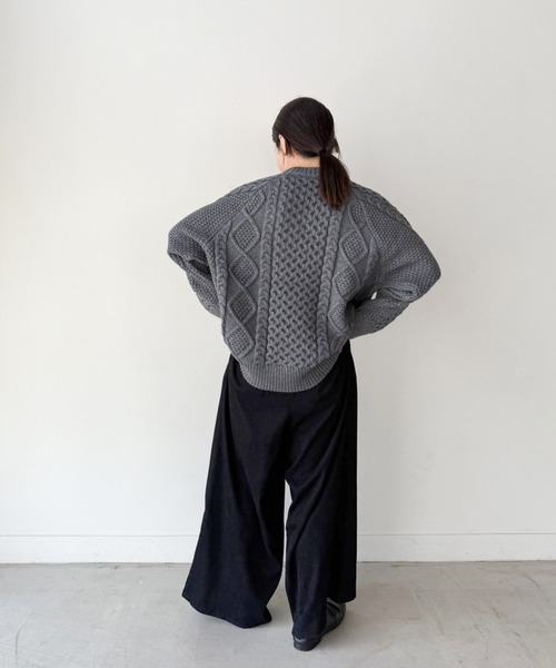 セール】【サイズ展開あり】ヴィンテージライクケーブルニット（ニット