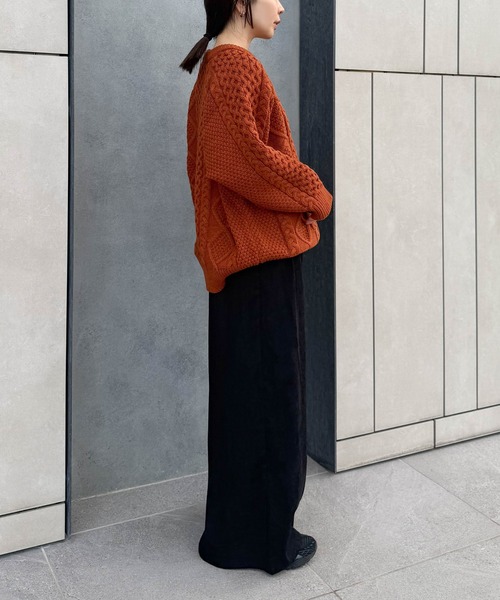セール】【サイズ展開あり】ヴィンテージライクケーブルニット（ニット