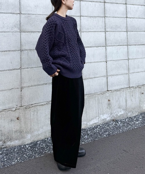 セール】【サイズ展開あり】ヴィンテージライクケーブルニット（ニット