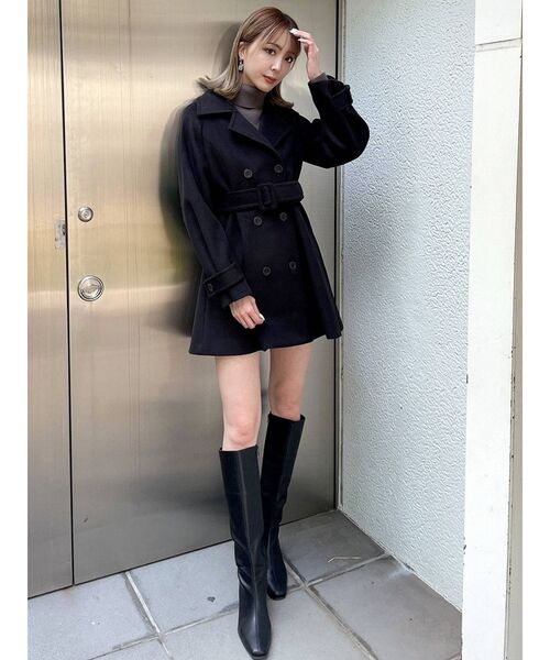 GYDA(ジェイダ)の「ダブルフレアコート(その他アウター・レディース・ベージュ/ブラック・FREE)」の19枚目の写真