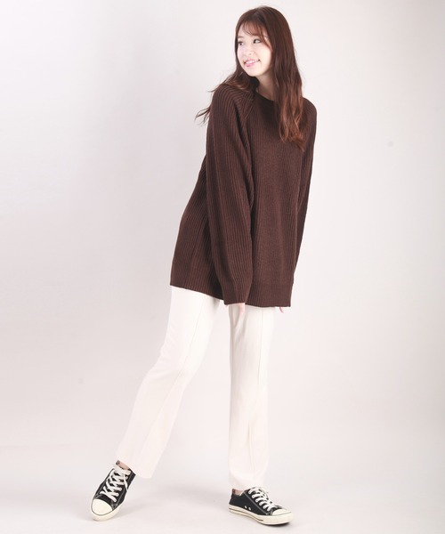 WESTSEA(ウエストシー)の「片畦 ラグランカラーニット 蛍光色ニット ネオンカラー(ニット/セーター・メンズ・ブラック/ブラウン/イエロー/ブルー/グリーン/グリーン系その他/シルバーグレー/オレンジ/ロイヤルブルー/パープル/アクア/ピンク/レッド・M/L)」の21枚目の写真