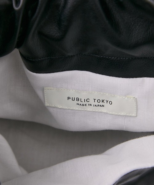 PUBLIC TOKYO（パブリックトウキョウ）の「2WAYエコレザー巾着バッグ（ハンドバッグ・レディース・ホワイト/シルバー/ブラック/ライム・FREE）」の12枚目の写真