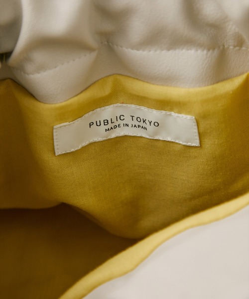 PUBLIC TOKYO（パブリックトウキョウ）の「2WAYエコレザー巾着バッグ（ハンドバッグ・レディース・ホワイト/シルバー/ブラック/ライム・FREE）」の16枚目の写真