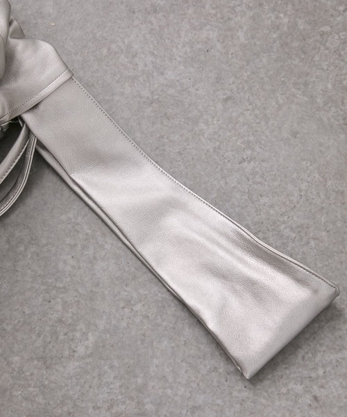 PUBLIC TOKYO（パブリックトウキョウ）の「2WAYエコレザー巾着バッグ（ハンドバッグ・レディース・ホワイト/シルバー/ブラック/ライム・FREE）」の19枚目の写真