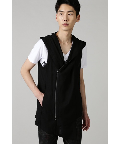 TORNADO MART（トルネードマート）の「TORNADO MART∴リネンライクスラブツイルアシメドレープベスト（ベスト・メンズ・ベージュ/ブラック・LARGE/MEDIUM/LL）」の2枚目の写真