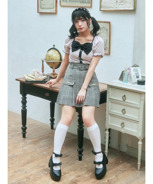 Ank Rouge(アンクルージュ)の「ビットデザインヨークプリーツSK(スカート・レディース・ブラック/A/B・M)」の13枚目の写真