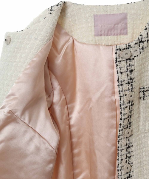 31 Sons de mode（トランテアン　ソン　ドゥ　モード）の「ツイード中綿コート（その他アウター・レディース・ブラック/オフホワイト・38/36）」の4枚目の写真