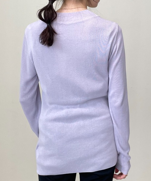 TEVALT（ヴァレット）の「シアー長袖ニット（Tシャツ/カットソー・レディース・パープル/ボルドー/ライトグレー/ブラック/アイボリー/ネイビー系・38）」の8枚目の写真