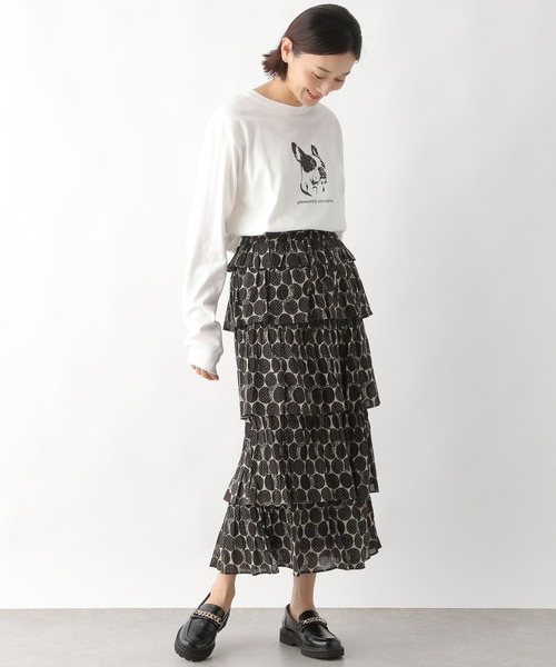 LEPSIM（レプシィム）の「アソートプリントロングTシャツ　164728（Tシャツ/カットソー・レディース・グレー/オフホワイト/ホワイト系その他・FREE）」の5枚目の写真