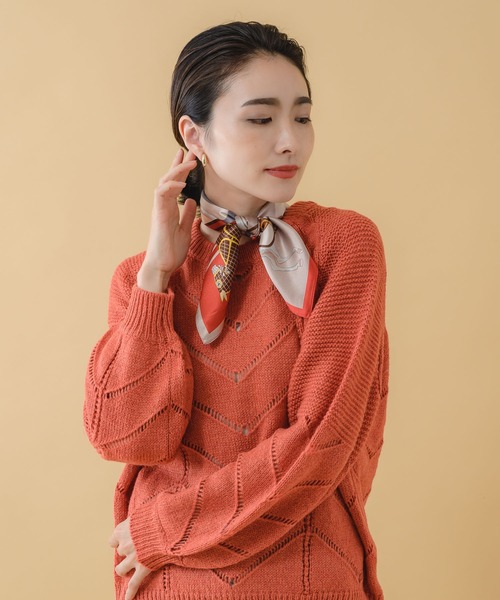 KATHARINE ROSS（キャサリンロス）の「【KATHARINE ROSS】シルクミニスカーフ(馬具柄・馬柄・バッグ柄・街柄) WEB限定（バンダナ/スカーフ・レディース・レッド/ブラック/ネイビー/ホワイト系1/ネイビー系1/イエロー系1/ベージュ系2/ブラウン系2/ブラック系2/ネイビー系2/ライトグリーン系3/オレンジ系3/ネイビー系3・MEDIUM）」の16枚目の写真