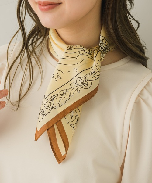 KATHARINE ROSS】シルクミニスカーフ(馬具柄・馬柄・バッグ柄・街柄