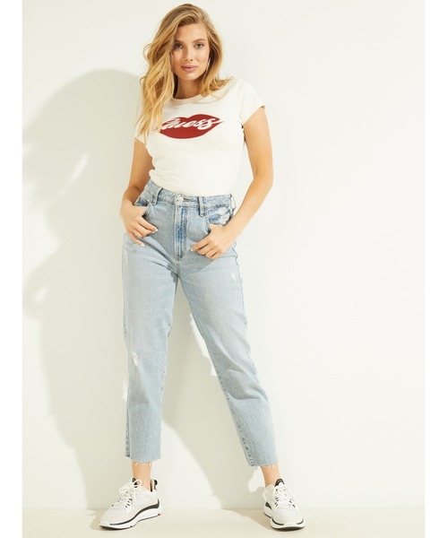 Guess(ゲス)の「Lips Logo Tee(Tシャツ/カットソー・レディース・クリーム・MEDIUM/X-SMALL/SMALL)」の5枚目の写真