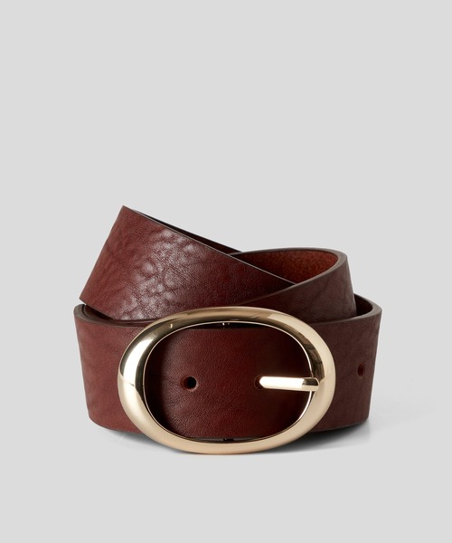 BENETTON (UNITED COLORS OF BENETTON)（ベネトンユナイテッドカラーズオブベネトン）の「イタリア製オーバルバックルレザーベルト（ベルト・レディース・ブラウン/ブラック・SMALL/LARGE/MEDIUM）」の2枚目の写真