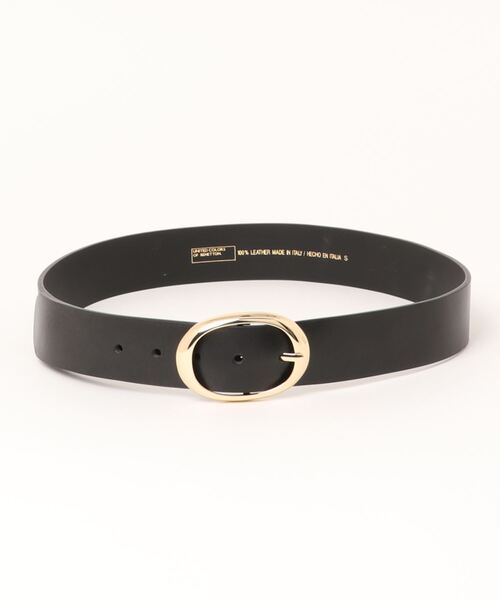 BENETTON (UNITED COLORS OF BENETTON)（ベネトンユナイテッドカラーズオブベネトン）の「イタリア製オーバルバックルレザーベルト（ベルト・レディース・ブラウン/ブラック・SMALL/LARGE/MEDIUM）」の5枚目の写真