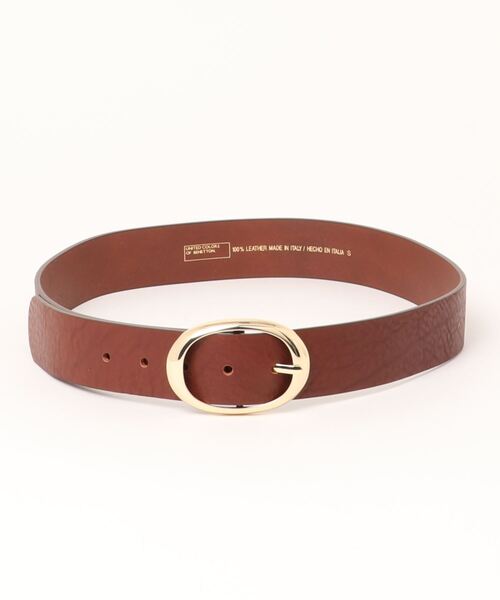 BENETTON (UNITED COLORS OF BENETTON)（ベネトンユナイテッドカラーズオブベネトン）の「イタリア製オーバルバックルレザーベルト（ベルト・レディース・ブラウン/ブラック・SMALL/LARGE/MEDIUM）」の7枚目の写真
