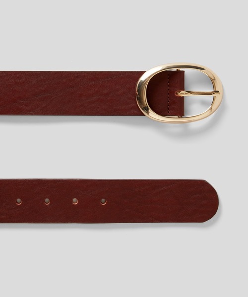 BENETTON (UNITED COLORS OF BENETTON)（ベネトンユナイテッドカラーズオブベネトン）の「イタリア製オーバルバックルレザーベルト（ベルト・レディース・ブラウン/ブラック・SMALL/LARGE/MEDIUM）」の6枚目の写真