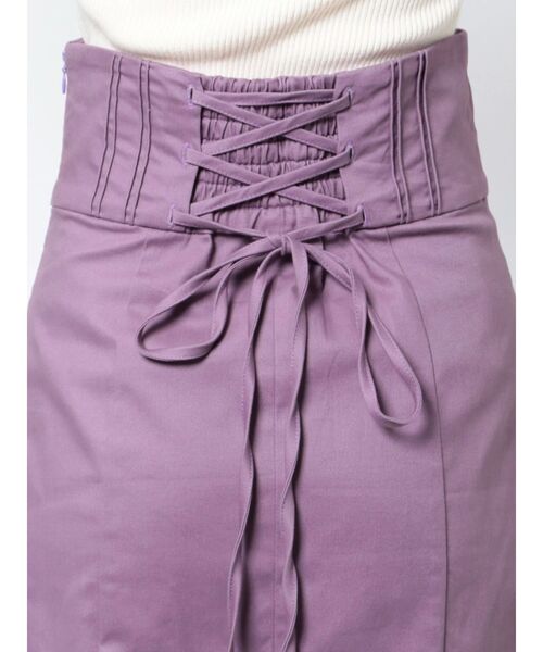 LAGUNAMOON(ラグナムーン)の「バックレースアップタイトスカート(スカート・レディース・アイボリー/チャコールグレー/パープル・SMALL/MEDIUM)」の9枚目の写真