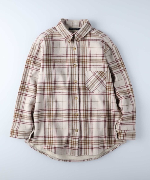 HONEYSUCKLE ROSE（ハニーサックルローズ）の「【HONEYSUCKLE ROSE】裏シャギーシャツ（シャツ/ブラウス・レディース・ブルー/ベージュ・L/M）」の2枚目の写真