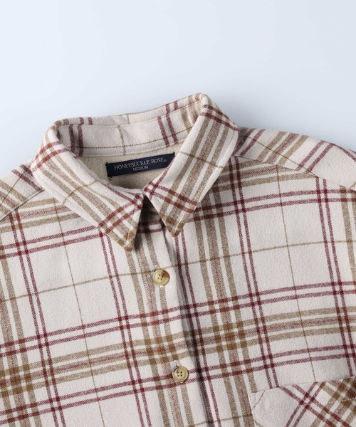 HONEYSUCKLE ROSE（ハニーサックルローズ）の「【HONEYSUCKLE ROSE】裏シャギーシャツ（シャツ/ブラウス・レディース・ブルー/ベージュ・L/M）」の4枚目の写真