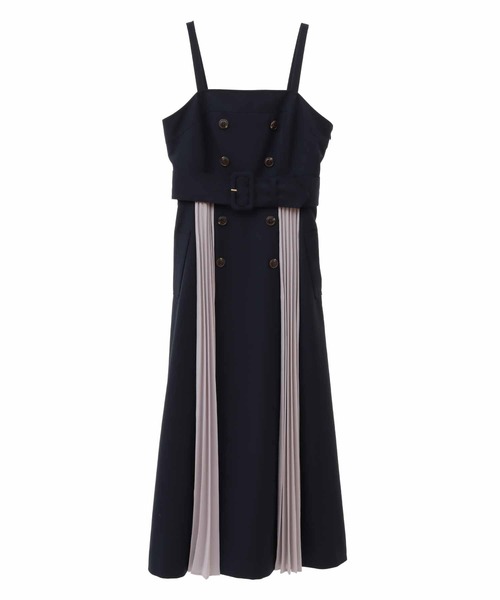 31 Sons de mode（トランテアン　ソン　ドゥ　モード）の「トレンチプリーツジャンスカ（ジャンパースカート・レディース・ネイビー/ベージュ/ピンク・36/38）」の2枚目の写真