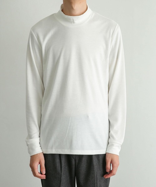 SENSE OF PLACE by URBAN RESEARCH（センスオブプレイスバイアーバンリサーチ）の「キモウポンチモックネックロングTシャツ（Tシャツ/カットソー・メンズ・ホワイト/ブラック・MEDIUM/LARGE）」の8枚目の写真