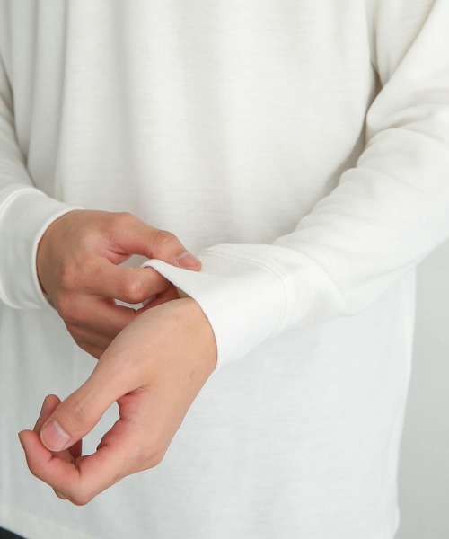 SENSE OF PLACE by URBAN RESEARCH（センスオブプレイスバイアーバンリサーチ）の「キモウポンチモックネックロングTシャツ（Tシャツ/カットソー・メンズ・ホワイト/ブラック・MEDIUM/LARGE）」の12枚目の写真