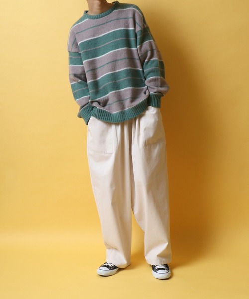 ANPAS(アンパス)の「Mohair Touch Oversized Shaggy Knit Pullover/モヘアタッチ オーバーサイズ シャギーニット プルオーバー(ニット/セーター・メンズ・ライトブルー/ブラック/ダークグリーン/パープル系その他/バーガンディー/グレイッシュベージュ/ブラック系その他/グリーン系その他/ブルー系その他/イエロー/ブルー/セージグリーン/ブラック系その他2・M/L)」の20枚目の写真