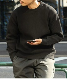 【BACK NUMBER】畦編みクルーニット