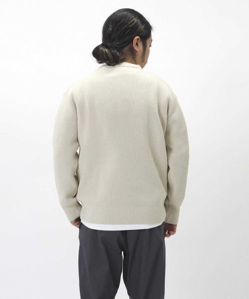 BACK NUMBER(バックナンバー)の「【BACK NUMBER】畦編みクルーニット(ニット/セーター・メンズ・イエロー/オフホワイト/ブラック/ブルー/ワイン/オリーブ・L/M/S/XL)」の7枚目の写真