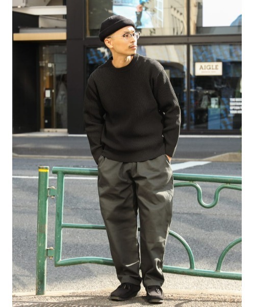 BACK NUMBER(バックナンバー)の「【BACK NUMBER】畦編みクルーニット(ニット/セーター・メンズ・イエロー/オフホワイト/ブラック/ブルー/ワイン/オリーブ・L/M/S/XL)」の22枚目の写真