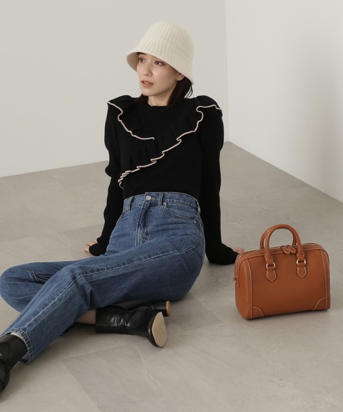 N.（N. Natural Beauty Basic）（エヌエヌナチュラルビューティーベーシック）の「◆クロスフリルニット（ニット/セーター・レディース・オフホワイト/ブルー/ブラック系その他・MEDIUM）」の12枚目の写真