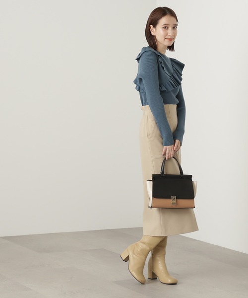 N.（N. Natural Beauty Basic）（エヌエヌナチュラルビューティーベーシック）の「◆クロスフリルニット（ニット/セーター・レディース・オフホワイト/ブルー/ブラック系その他・MEDIUM）」の11枚目の写真