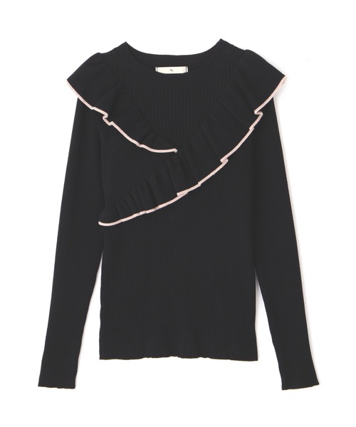 N.（N. Natural Beauty Basic）（エヌエヌナチュラルビューティーベーシック）の「◆クロスフリルニット（ニット/セーター・レディース・オフホワイト/ブルー/ブラック系その他・MEDIUM）」の16枚目の写真