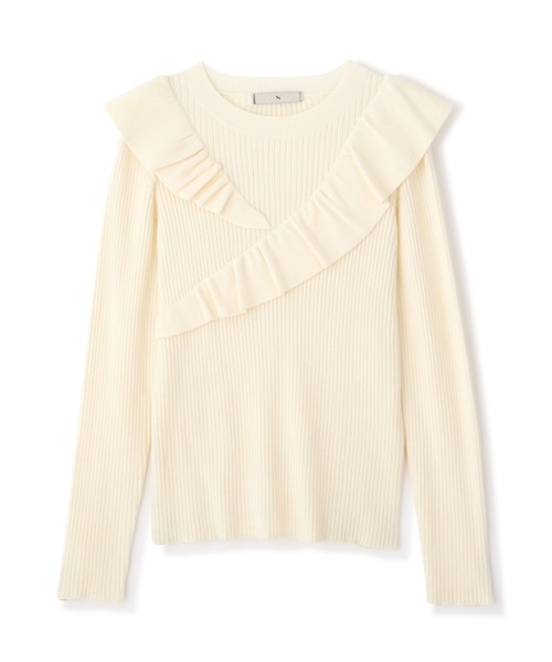 N.（N. Natural Beauty Basic）（エヌエヌナチュラルビューティーベーシック）の「◆クロスフリルニット（ニット/セーター・レディース・オフホワイト/ブルー/ブラック系その他・MEDIUM）」の14枚目の写真