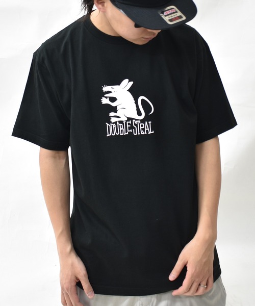 DOUBLE STEAL(ダブルスティール)の「ラット Tシャツ(Tシャツ/カットソー・メンズ・ブラック/グレイッシュベージュ/ダークブラウン/ホワイト・MEDIUM/LARGE/X-LARGE/XX-LARGE)」の2枚目の写真