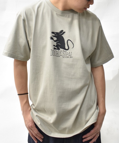 DOUBLE STEAL(ダブルスティール)の「ラット Tシャツ(Tシャツ/カットソー・メンズ・ブラック/グレイッシュベージュ/ダークブラウン/ホワイト・MEDIUM/LARGE/X-LARGE/XX-LARGE)」の6枚目の写真