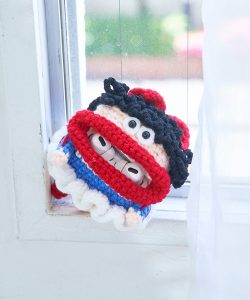 macaroni edge（マカロニエッジ）の「〈macaroni edge/マカロニエッジ〉毛糸のマスコット エアポッズケース(AirPods/AirPodsPro)（ヘッドフォン/イヤホン・レディース・レッド系/ピンク系2/ブルー系/ライトグリーン系/ベージュ系/オレンジ系/マルチ/ピンク系/ブラック系/サーモンピンク/パープル/エメラルド/ライトブルー/ライトグリーン/ライトベージュ/イエロー系・1/2/3/4）」の14枚目の写真