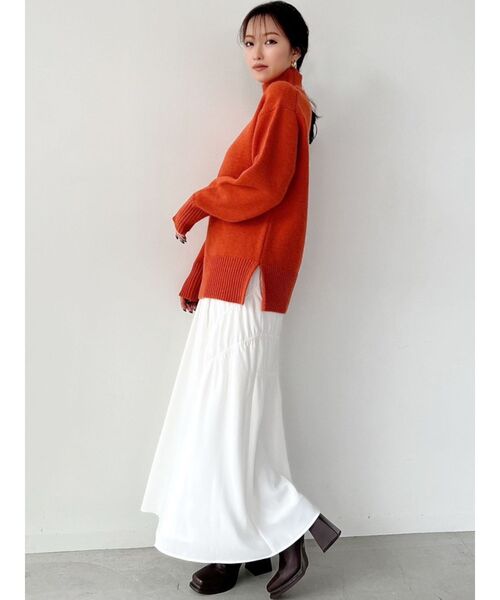 RESEXXY（リゼクシー）の「シャーリングマーメイドスカート（スカート・レディース・ホワイト/ブラック/ブラウン・FREE）」の9枚目の写真