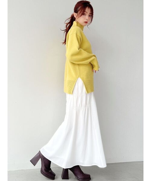 RESEXXY（リゼクシー）の「シャーリングマーメイドスカート（スカート・レディース・ホワイト/ブラック/ブラウン・FREE）」の5枚目の写真