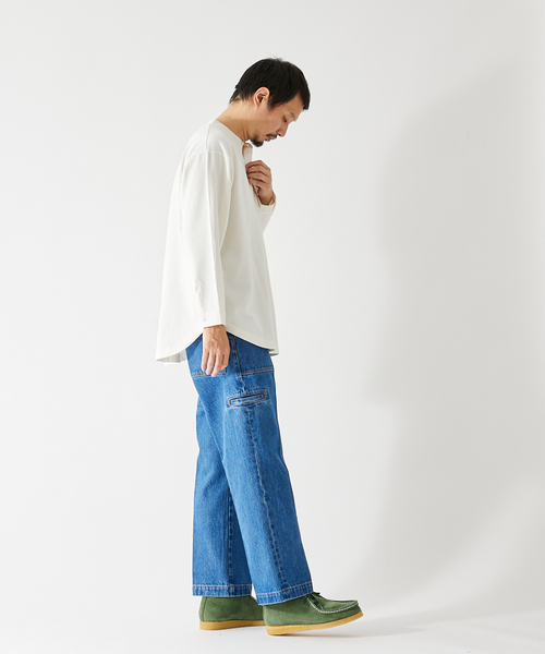 ARMY TWILL(アーミーツイル)の「【ARMY TWILL / アーミーツイル】別注 ヘンリーネック ロンT(Tシャツ/カットソー・メンズ・ホワイト/ベージュ/ネイビー・LARGE/MEDIUM)」の5枚目の写真