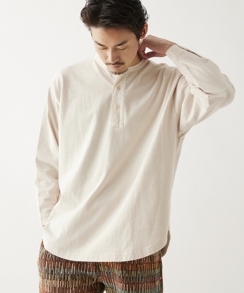 ARMY TWILL(アーミーツイル)の「【ARMY TWILL / アーミーツイル】別注 ヘンリーネック ロンT(Tシャツ/カットソー・メンズ・ホワイト/ベージュ/ネイビー・LARGE/MEDIUM)」の20枚目の写真