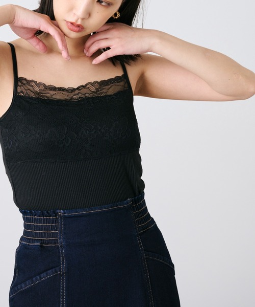 FREE'S MART（フリーズマート）の「◇テレコレースキャミソール（キャミソール・レディース・ホワイト/ベージュ/ブラック・FREE）」の5枚目の写真