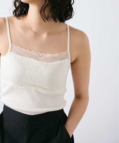 FREE'S MART（フリーズマート）の「◇テレコレースキャミソール（キャミソール・レディース・ホワイト/ベージュ/ブラック・FREE）」の6枚目の写真